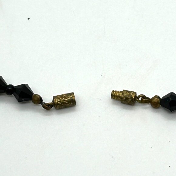 Antique Black Glass Beaded Necklace, 50 inches early 1900s  Flapper Length - Picture 9 of 13